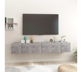 Muebles colgantes de tv 3 unidades gris hormigón 60x30x30 cm