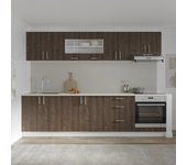 Set cocina haaus karo v22, roble bronce/blanco, encimera thermo 28 mm, l 520 cm