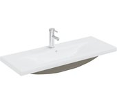 Lavabo empotrado con grifo cerámica blanco 101x39x18 cm