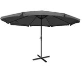 Sombrilla para jardín terraza ø 5m poliéster aluminio 28kg antracita sin pies de sombrilla 04_0003869