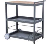 Mesa exterior de aluminio con ruedas y asa, 84cm, albi, antracita, 84x56x96 cm