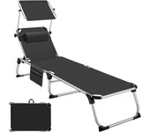 Tectake tumbona plegable, con reposacabezas