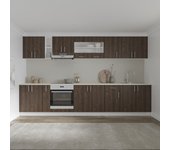 Set cocina haaus karo v32, roble bronce/blanco, encimera thermo 28 mm, l 720 cm