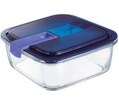 Luminarc easy box - recipiente cuadrado 1.22l vidrio hermético con valvula