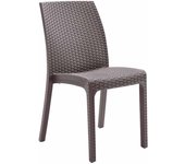 Silla de polipropileno phoenix efecto ratán para uso interior y exterior, apta para bares y estructuras taupe pack de 1 pieza