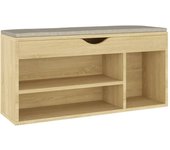 Banco de zapatos botas tocador estante muebles entrada almacenamiento con cojín madera de ingeniería marr 02_0022871