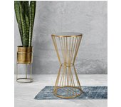Mesa de café aldruda, mesa de centro baja, revistero para sofá, estante de la sala de estar, 40x40 h80 cm, oro