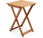 Mesa de patio plegable, pequeña mesa auxiliar cuadrada de madera al aire libre portátil, mesa adirondack para terraza, jardín, porche