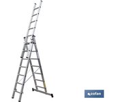Cofan escalera aluminio 3 tramos*11 peldaños t 7.50 h@ en131
