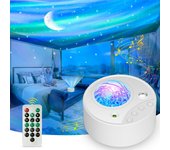 Proyector de cielo estrellado 3 en 1, proyector de galaxia, aurora boreal, con 14 efectos de luz y ruido blanco, lámpara de techo de cielo estrellad