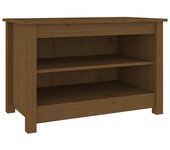 Banco para zapatos, botas, cómoda, estante, almacenamiento de entrada 70 x 38 x 45,5 cm pino macizo marró 02_0022979