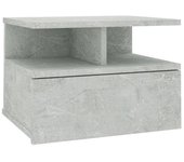 Vidaxl mesita de noche flotante madera gris hormigón 40x31x27 cm