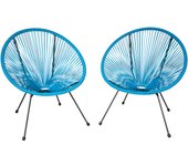 Tectake sillas de jardín diseño retro, estilo acapulco