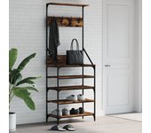 Maison exclusive - perchero con zapatero roble ahumado 70x34x184 cm