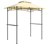 Cenador para barbacoa con led 240 x 150 x 258 cm, cenador de jardín ignífugo e impermeable con techo de doble capa