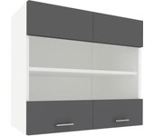 Mueble alto haaus karo, 2 puertas de cristal, antracita/blanco, 80 x 30 x 60 cm