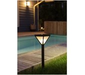 Farol solar de acero inoxidable con cristal perlado 25 lúmenes blanco cálido galix