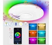 Lámpara de techo led de 36 w para baño, control remoto, bluetooth y música.