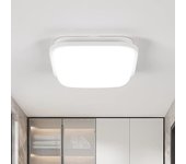 Luz de techo led cuadrada blanca, luz blanca fría de 20w 6500k, ip44 impermeable, para baño, dormitorio, restaurante