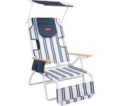 Flamingueo tumbona playa plegable hamaca reclinable reposabrazos 5 posiciones azul