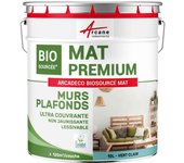 Pintura mate para pared y techo: arcadeco biosourcé mat - 10 l (+ ou - 120m² par couche) verde claro - ral 6057 - arcane industries