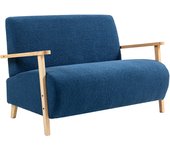Sofá dos plazas homcom borreguito azul 118x76x78 cm