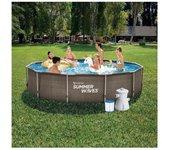 Piscina tub.ø305x76 cm+depur.imit.rattan