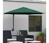 Vidaxl sombrilla grande verde para patio metal, poliéster grande