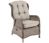 Sillón resistente a la intemperie, estilo moderno, aluminio y ratán sintético redondo, color marrón, sillon:64x80x105