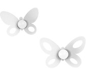 Juego 2 ganchos mariposa blancos, acero resistente, decorativos, para entrada, baño o dormitorio