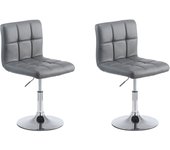 Juego de 2 sillas de comedor de estilo y diseño moderno en sintético gris patas metálicas giratorias regu 10_0000226