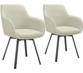 Tectake silla giratoria con reposabrazos tapizado