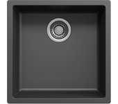 Fregadero negro 40x40cm de montaje bajo encimera, sobre encimera y enrasado con tapón de acero inoxidable 1208956390