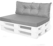 Cojín para palets 120x80x40cm, cojín de jardín gris, cojín de jardín plano, conjunto de cojines para jardín, cojín de jardín para banco