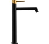Grifo de lavabo monomando oso alto acabado negro mate fabricado en latón