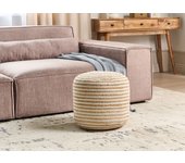 Beliani puf resafa yute blanco beige 40 cm 40 cm 40 cm