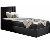 Cama continental baltimore 179, continental, individuales, negro, 80x200, cuero ecológico, somieres, 82x208x103cm