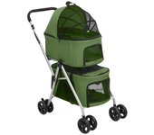 Vidaxl cochecito doble de perros plegable tela oxford verde 83x48x97cm