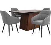 Mesa de comedor moderna de madera mdf 138x80 cm – diseño efecto madera, resistente, para cocina o salón