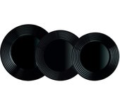 Vajilla opal luminarc harena negro 18 piezas-6 personas - negro