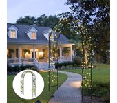 Arco de jardín de 234 cm para plantas trepadoras, pérgola de jardín exterior con tuberías metálicas y 4 estacas de tierra, estructura de metal para