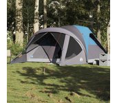 Tienda de campaña familiar túnel 6 personas impermeable azul v6972 unico / azul