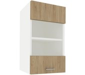Mueble alto haaus karo, 1 puerta de cristal, madera natural/blanco, 40 x 30 x 60 cm