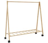 Vidaxl perchero con estantes y ruedas 106x34x106,5 cm bambú