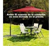3m sombrilla de exterior rotación de 360° con 32 luces led fácil ajuste de inclinación manivela rojo