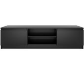 Tivoli - mueble tv moderno - 140x40x36cm - 2 nichos + 2 puertas - almacenaje tv/audio - negro alto brillo