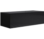 Mueble tv colgante | mueble de televisión | mueble de salón | 1 puerta 2 compartimentos | 100x30x40cm | modelo luke h1 | negro acabado en brillo