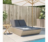 Maison exclusive - tumbona doble con cojines ratán sintético beige