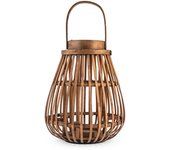 Farol de madera tejida marrón h&h cm 24x45h
