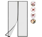 Mosquitera magnética para puerta, cortina protectora contra insectos con tiras adhesivas, chinchetas y tiras magnéticas, 80 x 210 cm